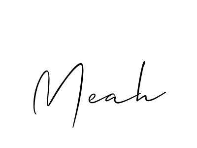 Use a signature maker to create a handwritten signature online. With this signature software, you can design (Allison_Script) your own signature for name Meah. Meah signature style 2 images and pictures png