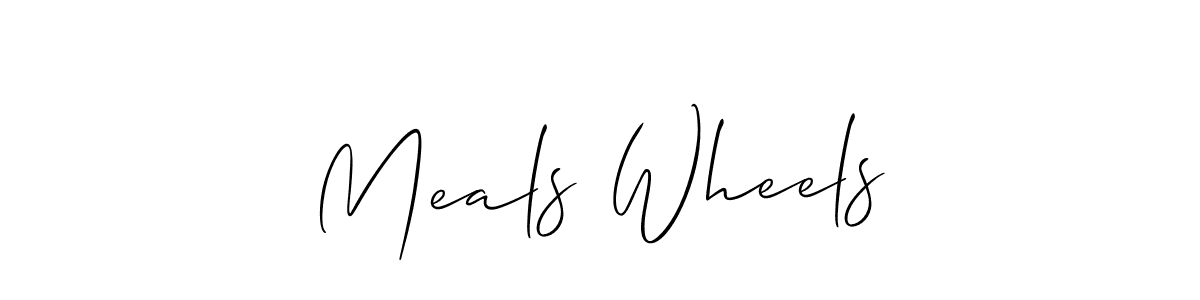 You should practise on your own different ways (Allison_Script) to write your name (Meals Wheels) in signature. don't let someone else do it for you. Meals Wheels signature style 2 images and pictures png