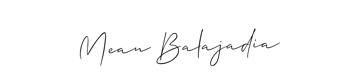 Design your own signature with our free online signature maker. With this signature software, you can create a handwritten (Allison_Script) signature for name Mean Balajadia. Mean Balajadia signature style 2 images and pictures png