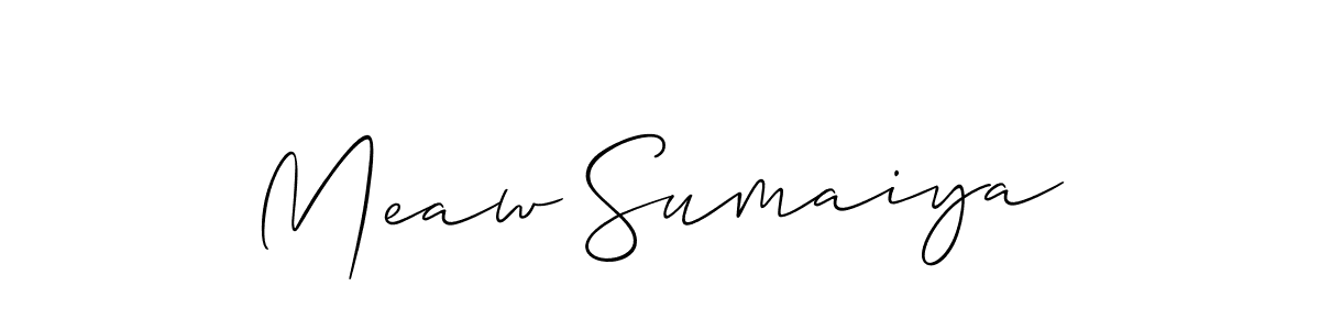 Also You can easily find your signature by using the search form. We will create Meaw Sumaiya name handwritten signature images for you free of cost using Allison_Script sign style. Meaw Sumaiya signature style 2 images and pictures png