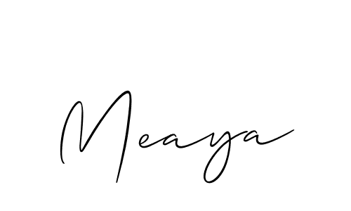 Also we have Meaya name is the best signature style. Create professional handwritten signature collection using Allison_Script autograph style. Meaya signature style 2 images and pictures png