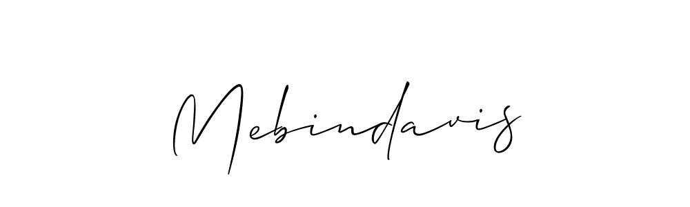 You should practise on your own different ways (Allison_Script) to write your name (Mebindavis) in signature. don't let someone else do it for you. Mebindavis signature style 2 images and pictures png