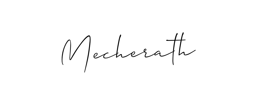 Use a signature maker to create a handwritten signature online. With this signature software, you can design (Allison_Script) your own signature for name Mecherath. Mecherath signature style 2 images and pictures png