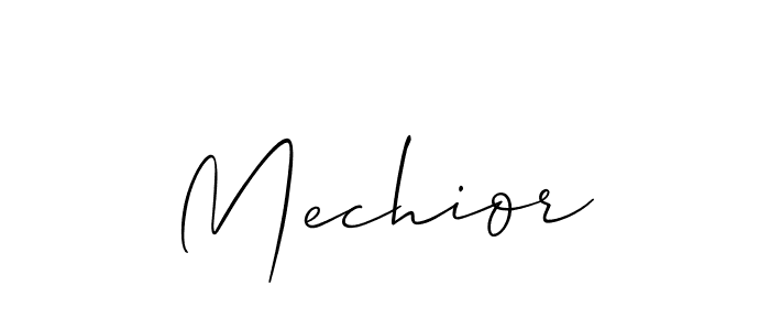 Use a signature maker to create a handwritten signature online. With this signature software, you can design (Allison_Script) your own signature for name Mechior. Mechior signature style 2 images and pictures png