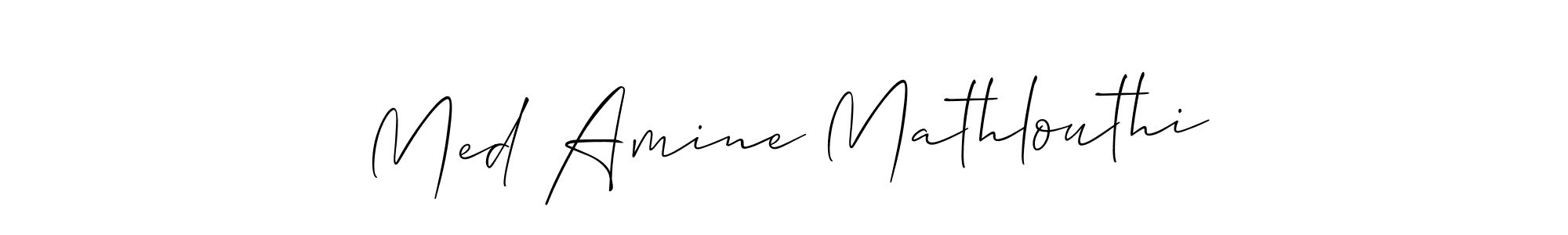 It looks lik you need a new signature style for name Med Amine Mathlouthi. Design unique handwritten (Allison_Script) signature with our free signature maker in just a few clicks. Med Amine Mathlouthi signature style 2 images and pictures png