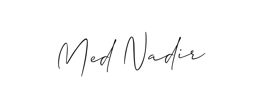 if you are searching for the best signature style for your name Med Nadir. so please give up your signature search. here we have designed multiple signature styles  using Allison_Script. Med Nadir signature style 2 images and pictures png