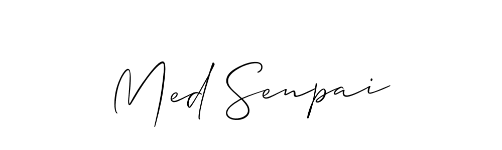 Make a beautiful signature design for name Med Senpai. With this signature (Allison_Script) style, you can create a handwritten signature for free. Med Senpai signature style 2 images and pictures png