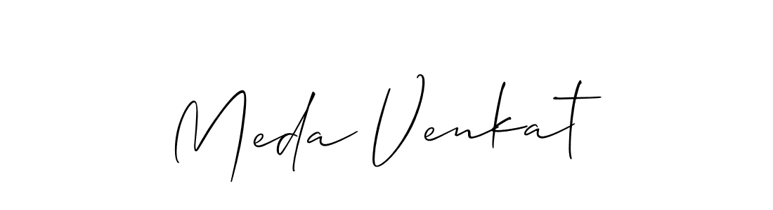 How to make Meda Venkat name signature. Use Allison_Script style for creating short signs online. This is the latest handwritten sign. Meda Venkat signature style 2 images and pictures png