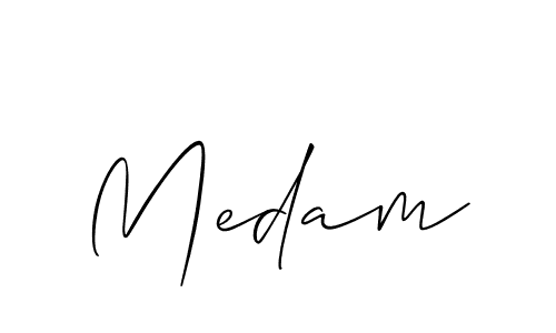 How to Draw Medam signature style? Allison_Script is a latest design signature styles for name Medam. Medam signature style 2 images and pictures png