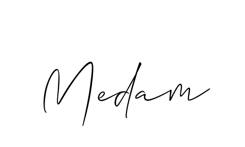 How to Draw Medam signature style? Allison_Script is a latest design signature styles for name Medam. Medam signature style 2 images and pictures png