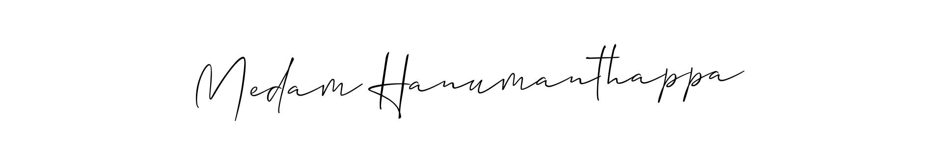 You should practise on your own different ways (Allison_Script) to write your name (Medam Hanumanthappa) in signature. don't let someone else do it for you. Medam Hanumanthappa signature style 2 images and pictures png