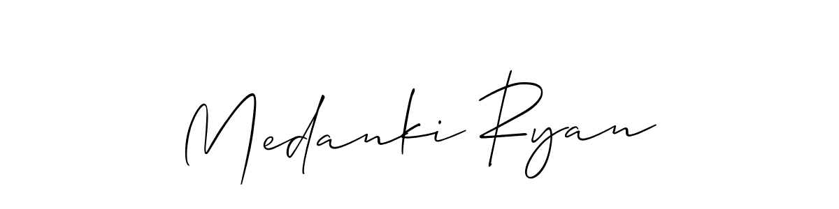 Design your own signature with our free online signature maker. With this signature software, you can create a handwritten (Allison_Script) signature for name Medanki Ryan. Medanki Ryan signature style 2 images and pictures png