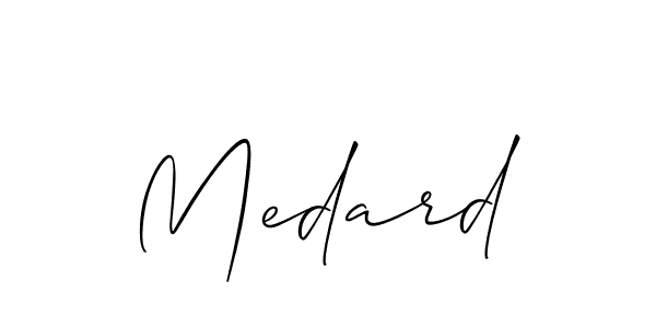 It looks lik you need a new signature style for name Medard. Design unique handwritten (Allison_Script) signature with our free signature maker in just a few clicks. Medard signature style 2 images and pictures png