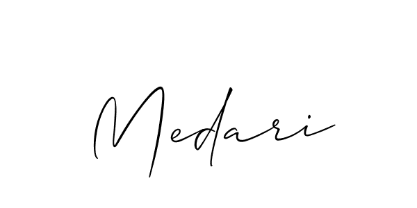 Design your own signature with our free online signature maker. With this signature software, you can create a handwritten (Allison_Script) signature for name Medari. Medari signature style 2 images and pictures png