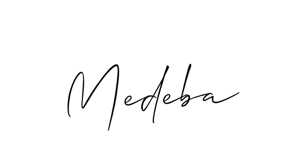 How to Draw Medeba signature style? Allison_Script is a latest design signature styles for name Medeba. Medeba signature style 2 images and pictures png