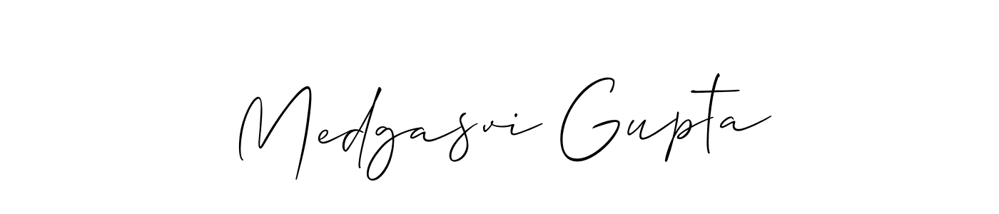 It looks lik you need a new signature style for name Medgasvi Gupta. Design unique handwritten (Allison_Script) signature with our free signature maker in just a few clicks. Medgasvi Gupta signature style 2 images and pictures png