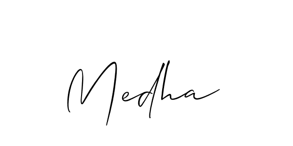 Use a signature maker to create a handwritten signature online. With this signature software, you can design (Allison_Script) your own signature for name Medha . Medha  signature style 2 images and pictures png