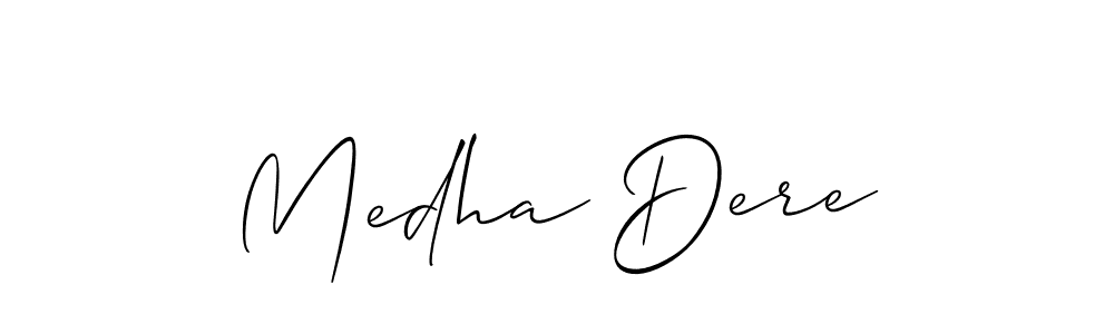 Make a short Medha Dere signature style. Manage your documents anywhere anytime using Allison_Script. Create and add eSignatures, submit forms, share and send files easily. Medha Dere signature style 2 images and pictures png