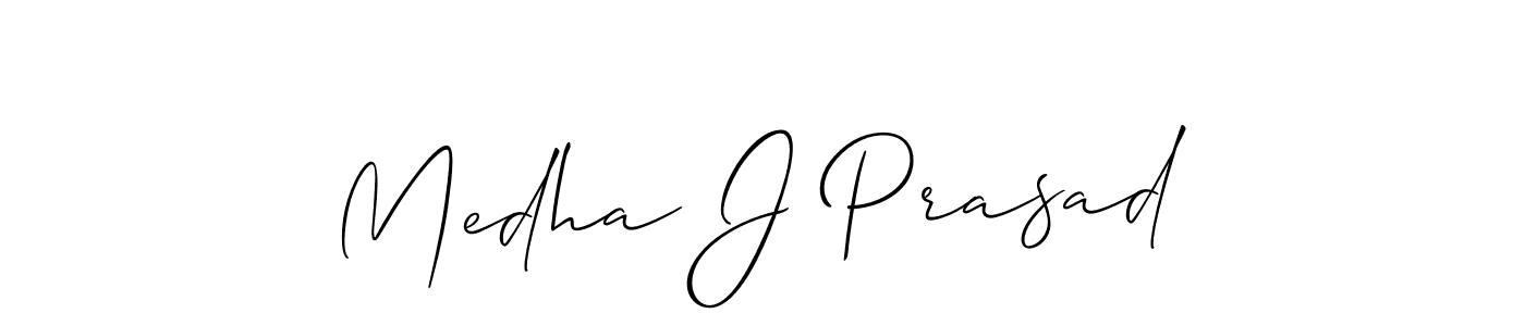 Make a beautiful signature design for name Medha J Prasad. With this signature (Allison_Script) style, you can create a handwritten signature for free. Medha J Prasad signature style 2 images and pictures png