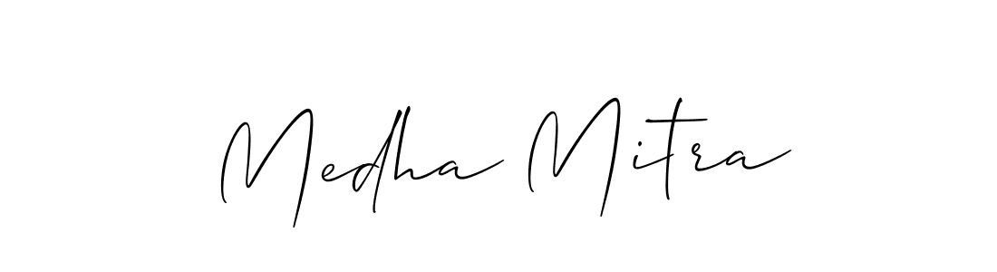 How to Draw Medha Mitra signature style? Allison_Script is a latest design signature styles for name Medha Mitra. Medha Mitra signature style 2 images and pictures png