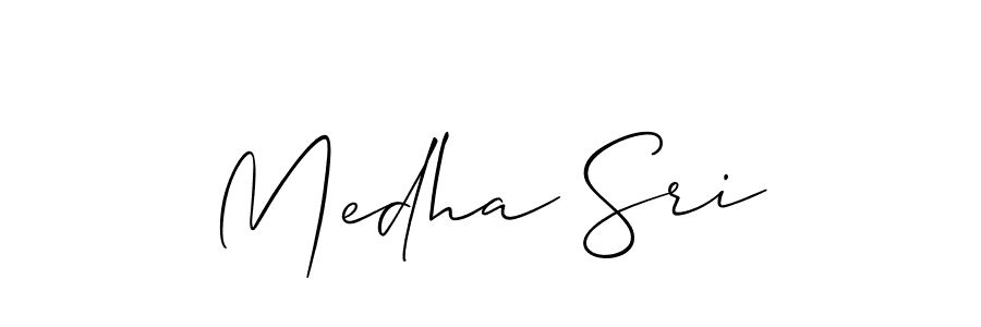 Use a signature maker to create a handwritten signature online. With this signature software, you can design (Allison_Script) your own signature for name Medha Sri. Medha Sri signature style 2 images and pictures png