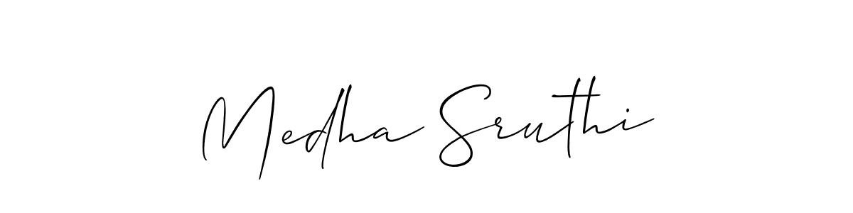 Use a signature maker to create a handwritten signature online. With this signature software, you can design (Allison_Script) your own signature for name Medha Sruthi. Medha Sruthi signature style 2 images and pictures png