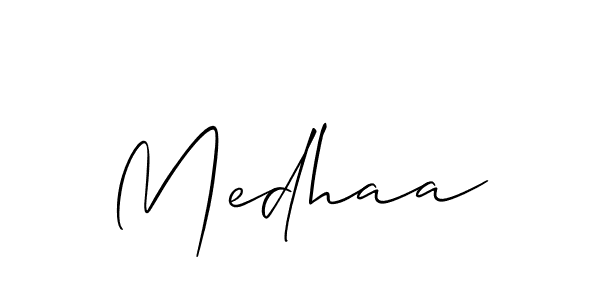if you are searching for the best signature style for your name Medhaa. so please give up your signature search. here we have designed multiple signature styles  using Allison_Script. Medhaa signature style 2 images and pictures png