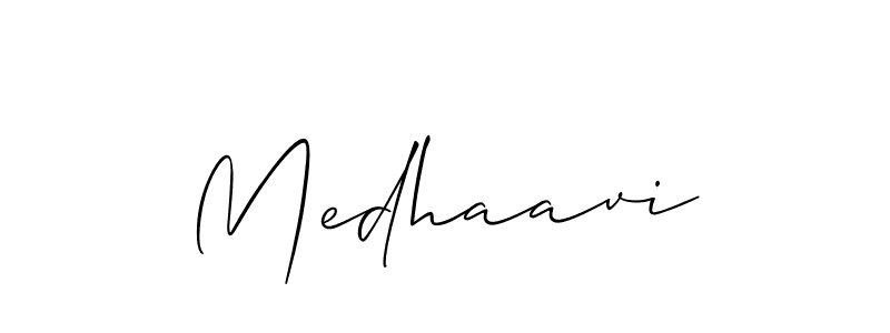 Create a beautiful signature design for name Medhaavi. With this signature (Allison_Script) fonts, you can make a handwritten signature for free. Medhaavi signature style 2 images and pictures png