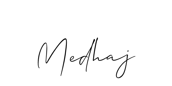 Create a beautiful signature design for name Medhaj. With this signature (Allison_Script) fonts, you can make a handwritten signature for free. Medhaj signature style 2 images and pictures png