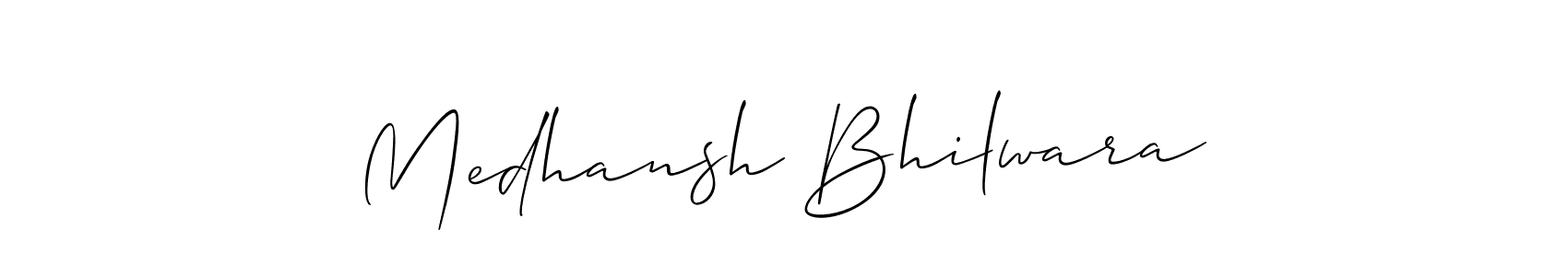 Similarly Allison_Script is the best handwritten signature design. Signature creator online .You can use it as an online autograph creator for name Medhansh Bhilwara. Medhansh Bhilwara signature style 2 images and pictures png