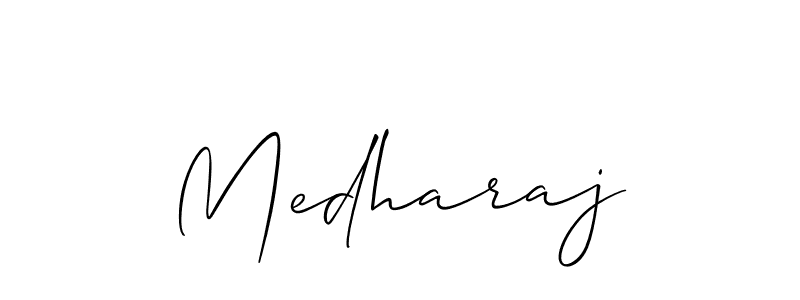 How to make Medharaj name signature. Use Allison_Script style for creating short signs online. This is the latest handwritten sign. Medharaj signature style 2 images and pictures png