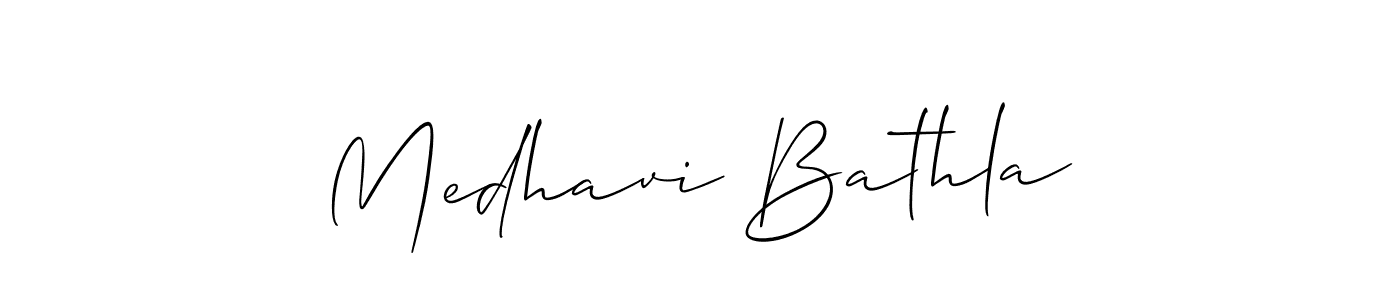 Medhavi Bathla stylish signature style. Best Handwritten Sign (Allison_Script) for my name. Handwritten Signature Collection Ideas for my name Medhavi Bathla. Medhavi Bathla signature style 2 images and pictures png