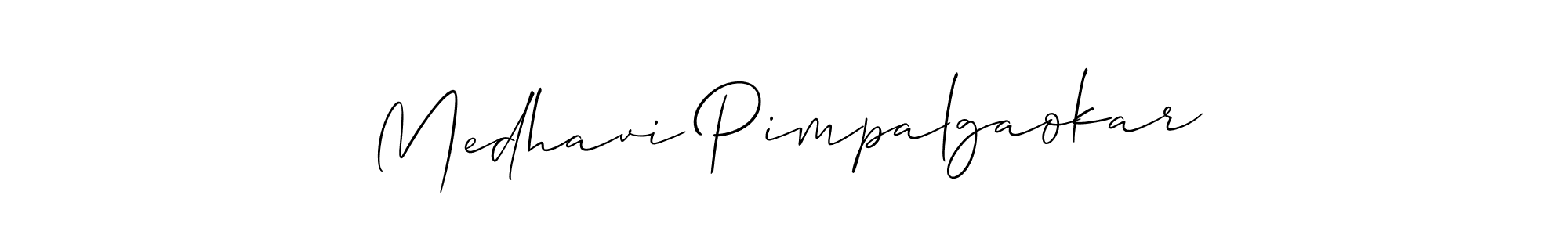 How to make Medhavi Pimpalgaokar signature? Allison_Script is a professional autograph style. Create handwritten signature for Medhavi Pimpalgaokar name. Medhavi Pimpalgaokar signature style 2 images and pictures png