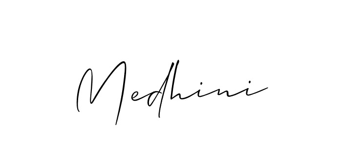 Also You can easily find your signature by using the search form. We will create Medhini name handwritten signature images for you free of cost using Allison_Script sign style. Medhini signature style 2 images and pictures png
