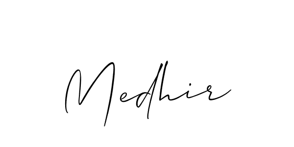 Medhir stylish signature style. Best Handwritten Sign (Allison_Script) for my name. Handwritten Signature Collection Ideas for my name Medhir. Medhir signature style 2 images and pictures png