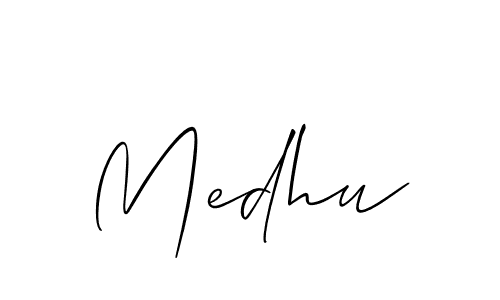 Design your own signature with our free online signature maker. With this signature software, you can create a handwritten (Allison_Script) signature for name Medhu. Medhu signature style 2 images and pictures png