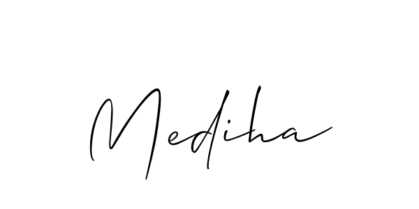 Similarly Allison_Script is the best handwritten signature design. Signature creator online .You can use it as an online autograph creator for name Mediha. Mediha signature style 2 images and pictures png