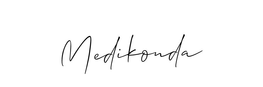 Medikonda stylish signature style. Best Handwritten Sign (Allison_Script) for my name. Handwritten Signature Collection Ideas for my name Medikonda. Medikonda signature style 2 images and pictures png