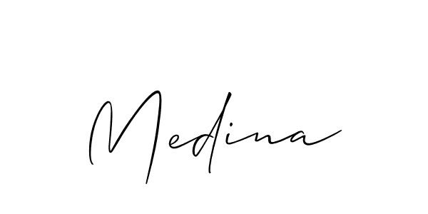 How to make Medina signature? Allison_Script is a professional autograph style. Create handwritten signature for Medina name. Medina signature style 2 images and pictures png
