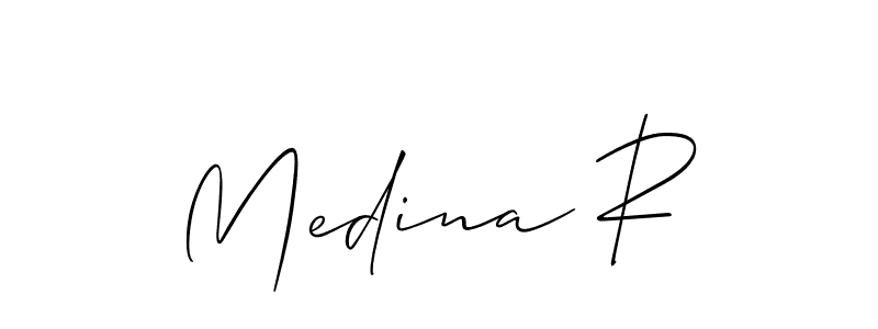 Also we have Medina R name is the best signature style. Create professional handwritten signature collection using Allison_Script autograph style. Medina R signature style 2 images and pictures png
