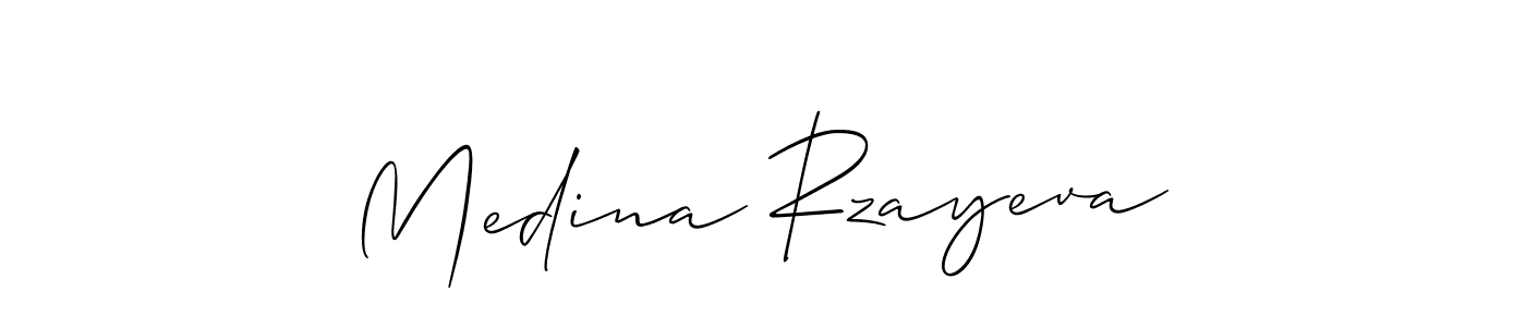 Also You can easily find your signature by using the search form. We will create Medina Rzayeva name handwritten signature images for you free of cost using Allison_Script sign style. Medina Rzayeva signature style 2 images and pictures png