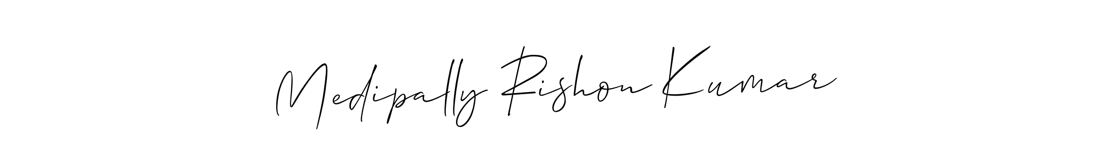 Check out images of Autograph of Medipally Rishon Kumar name. Actor Medipally Rishon Kumar Signature Style. Allison_Script is a professional sign style online. Medipally Rishon Kumar signature style 2 images and pictures png