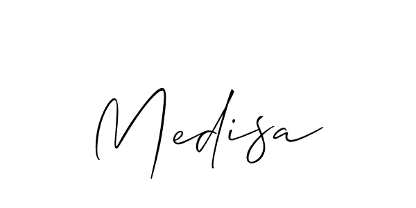 Make a beautiful signature design for name Medisa. With this signature (Allison_Script) style, you can create a handwritten signature for free. Medisa signature style 2 images and pictures png