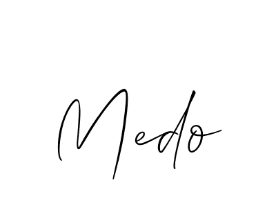 You should practise on your own different ways (Allison_Script) to write your name (Medo) in signature. don't let someone else do it for you. Medo signature style 2 images and pictures png