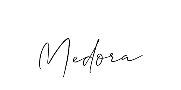 if you are searching for the best signature style for your name Medora. so please give up your signature search. here we have designed multiple signature styles  using Allison_Script. Medora signature style 2 images and pictures png