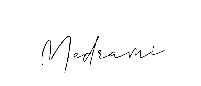 You can use this online signature creator to create a handwritten signature for the name Medrami. This is the best online autograph maker. Medrami signature style 2 images and pictures png
