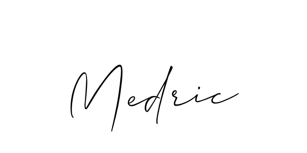 if you are searching for the best signature style for your name Medric. so please give up your signature search. here we have designed multiple signature styles  using Allison_Script. Medric signature style 2 images and pictures png