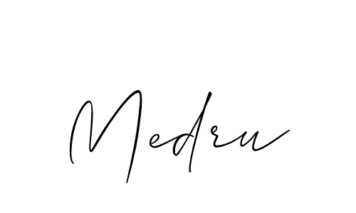 Make a short Medru signature style. Manage your documents anywhere anytime using Allison_Script. Create and add eSignatures, submit forms, share and send files easily. Medru signature style 2 images and pictures png