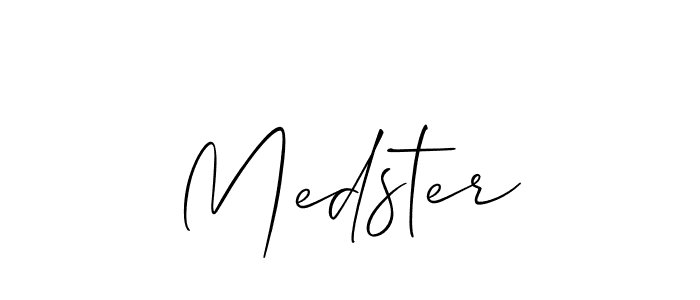 Allison_Script is a professional signature style that is perfect for those who want to add a touch of class to their signature. It is also a great choice for those who want to make their signature more unique. Get Medster name to fancy signature for free. Medster signature style 2 images and pictures png