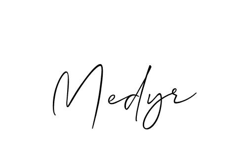 Similarly Allison_Script is the best handwritten signature design. Signature creator online .You can use it as an online autograph creator for name Medyr. Medyr signature style 2 images and pictures png